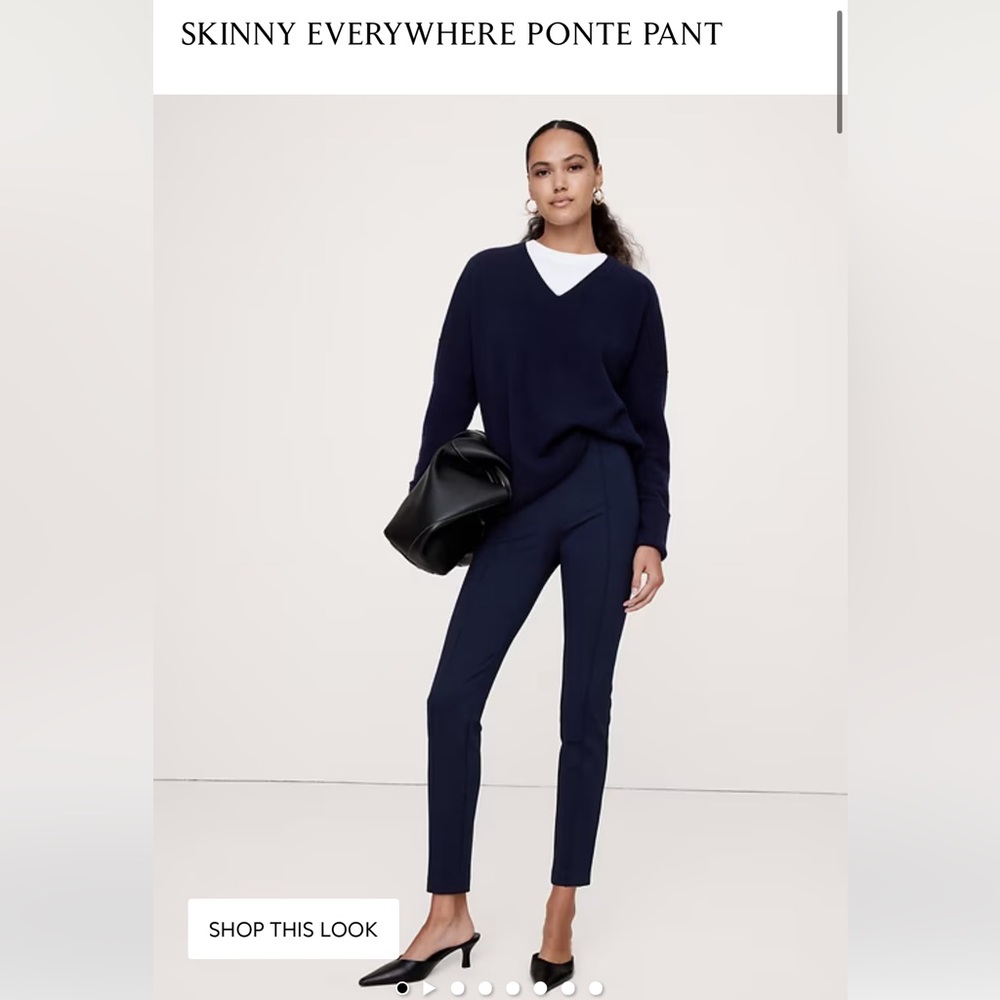 Banana Republic Skinny Everywhere Ponte Pant size XS petite nwt Navy blue